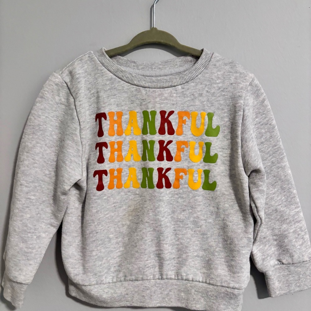 Gray “Thankful” Toddler Sweatshirt